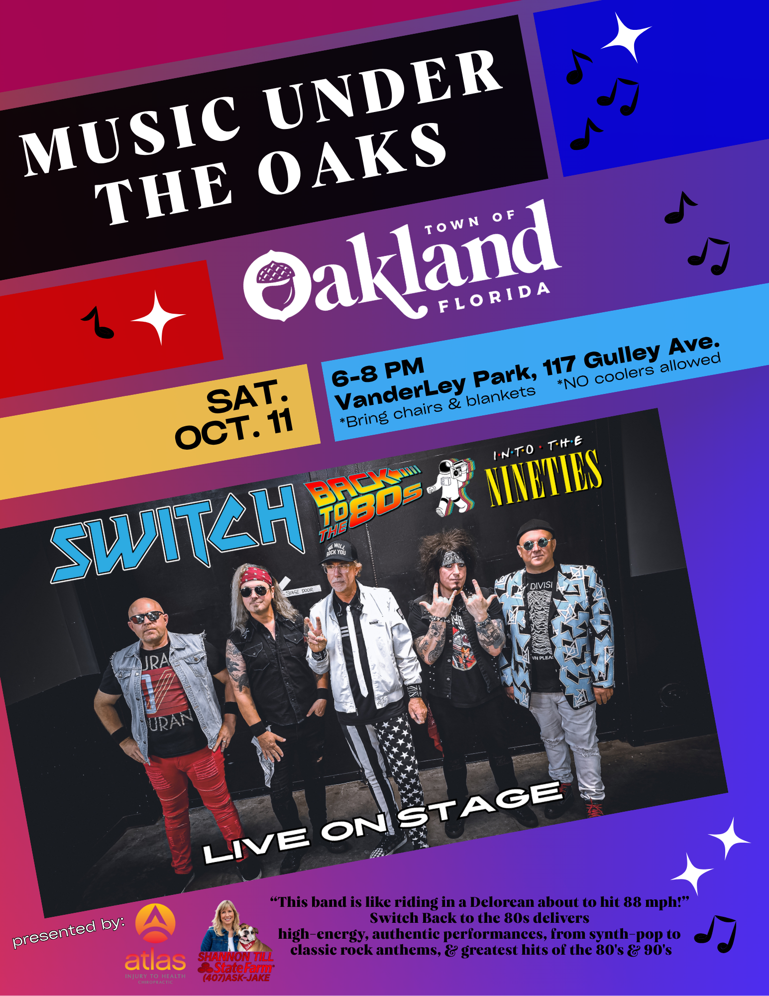 Music Under the Oaks 2025 Flyer