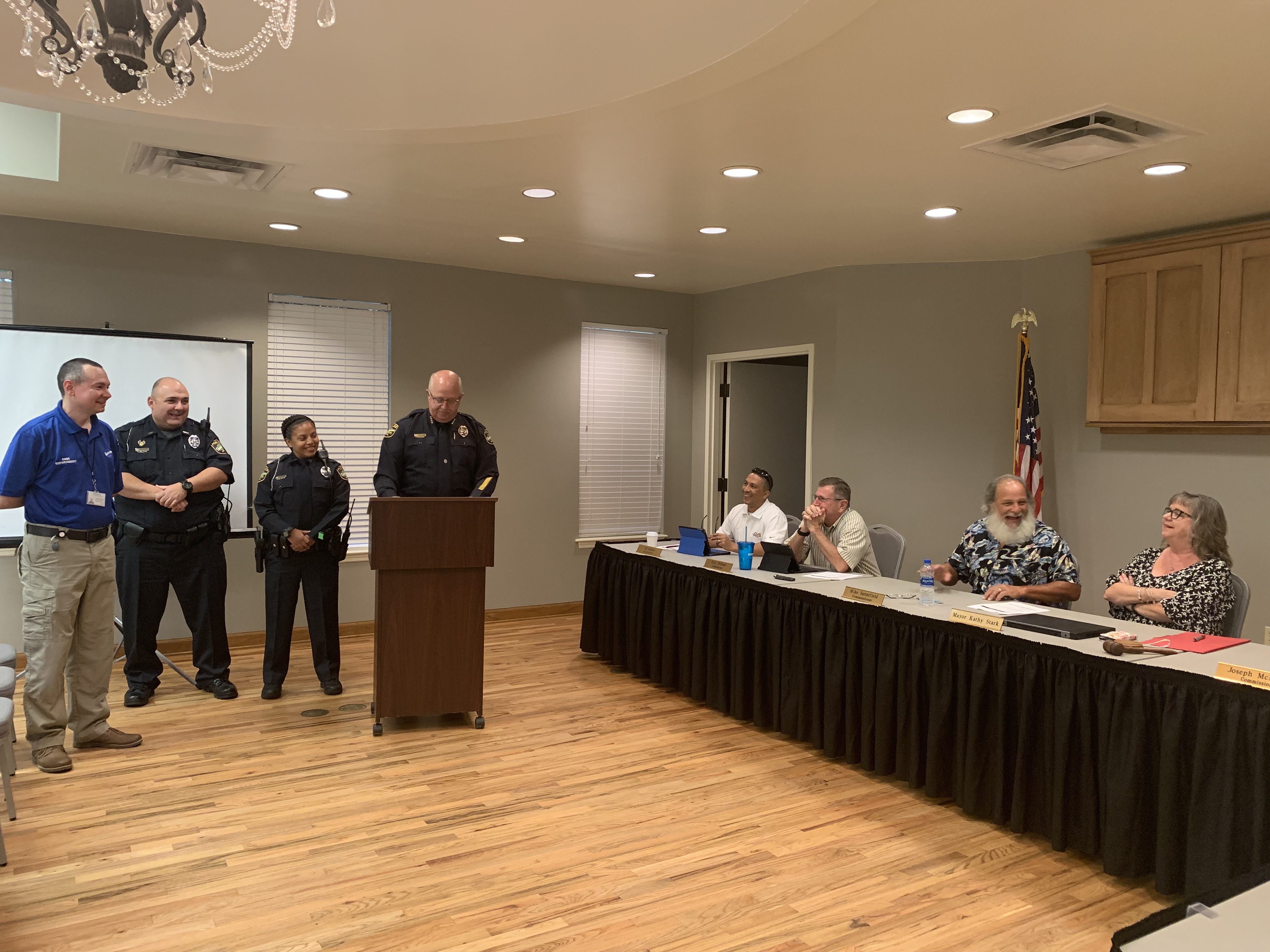 Chief Thomas introducing new PD employees 090919