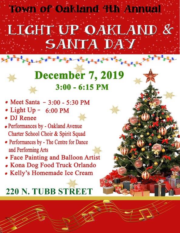 Christmas flyer for Light Up Oakland 2019