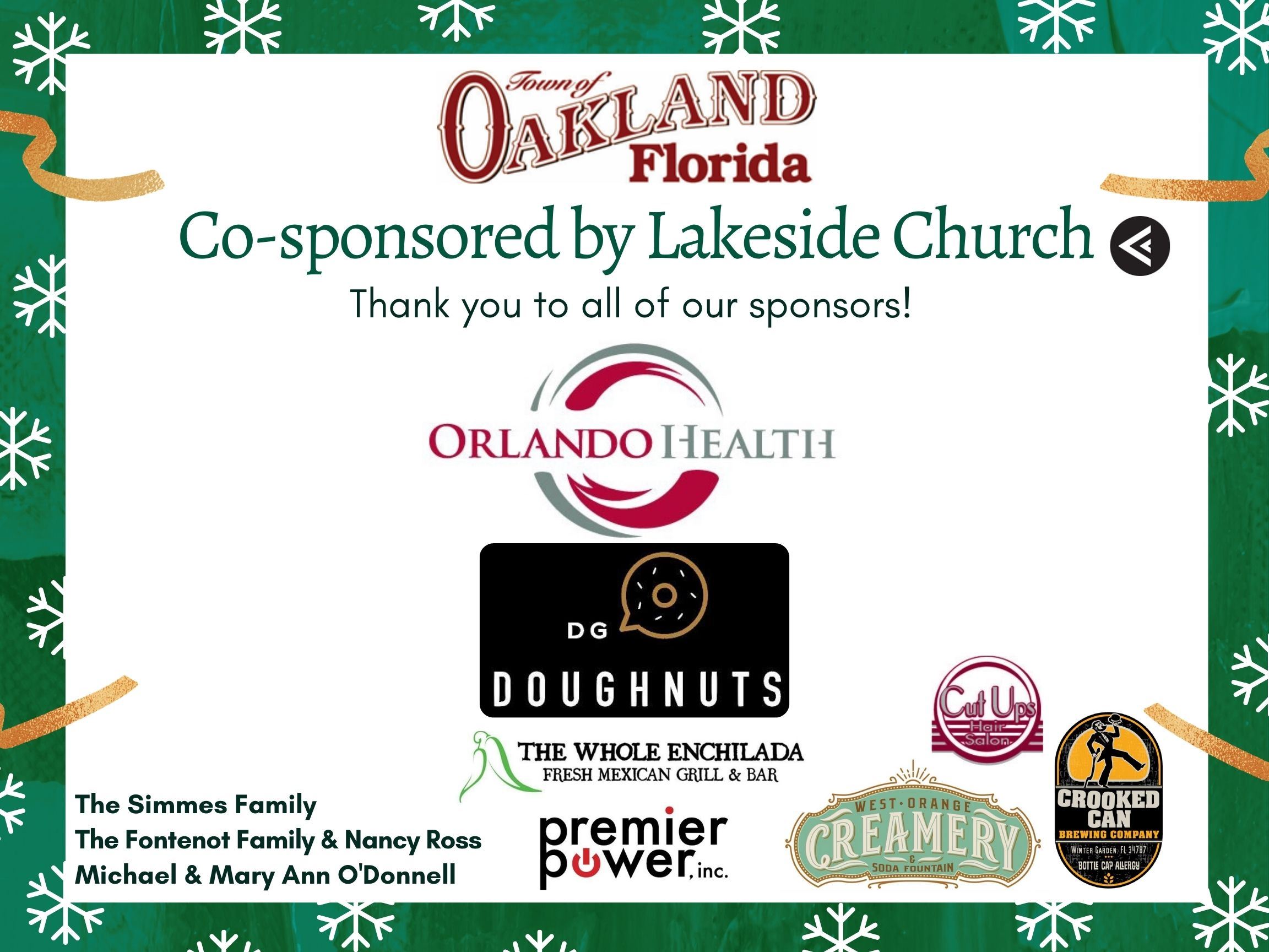 Santa's Lane sponsors